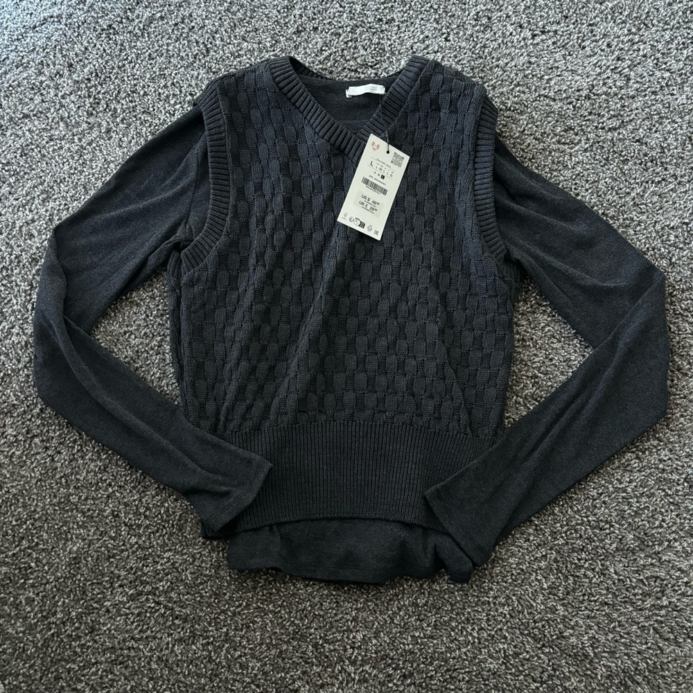 Zara Sweater Vest Long Sleeve